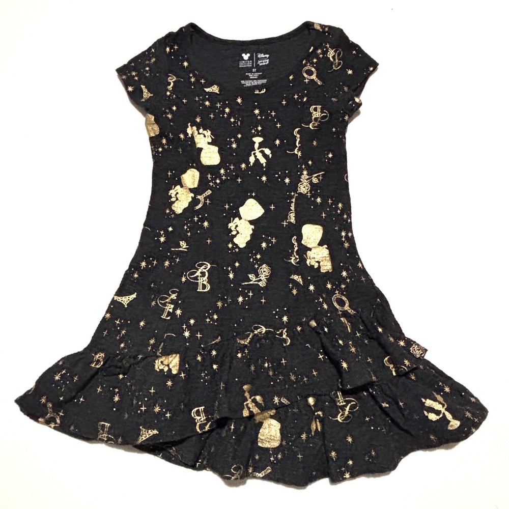 Disney Jumping Beans Beauty and the Beast Limited Edition Dress 3T Gold Foil